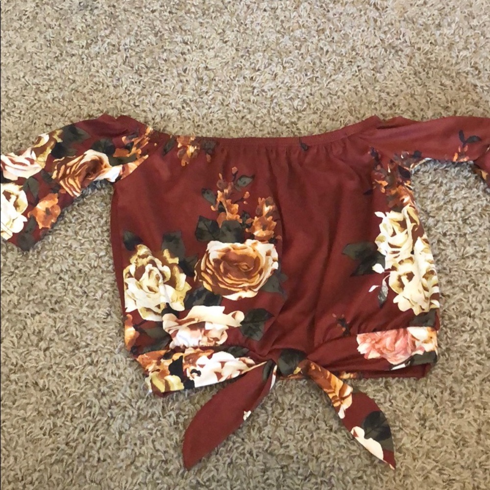 2 Tween Floral off shoulder top for girls 10/12